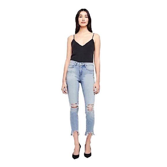 🔥 L’AGENCE Luna Chain-embellished Distressed Jeans size 25 - Picture 1 of 6